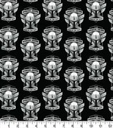 Star Wars The Mandalorian II Mando Helmet Badge Black Cotton Fabric 110cm Wide 100% Cotton